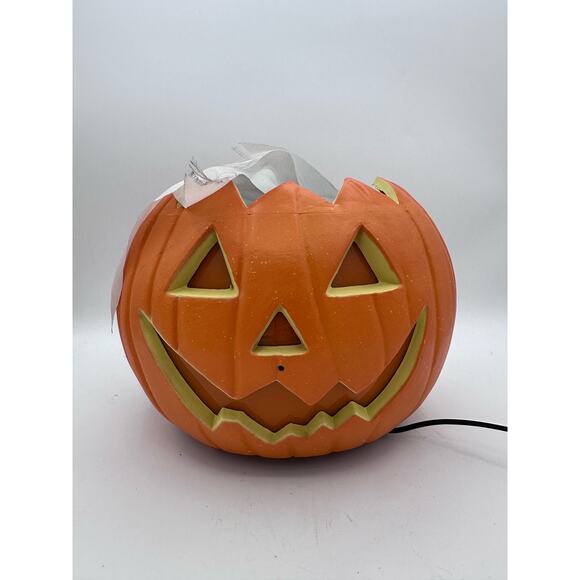 Vintage Gemmy Halloween Flame Light and Sounds Pumpkin 2002 With Box - Picture 6 of 16